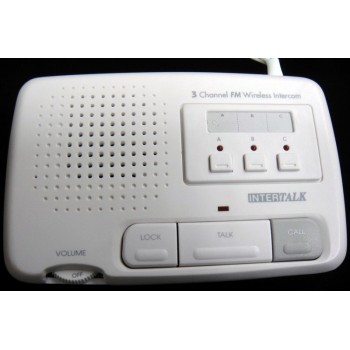 INTERTALK FM134wht2-220v-A Home 3 channel FM wireless intercom power-line system 2-station white